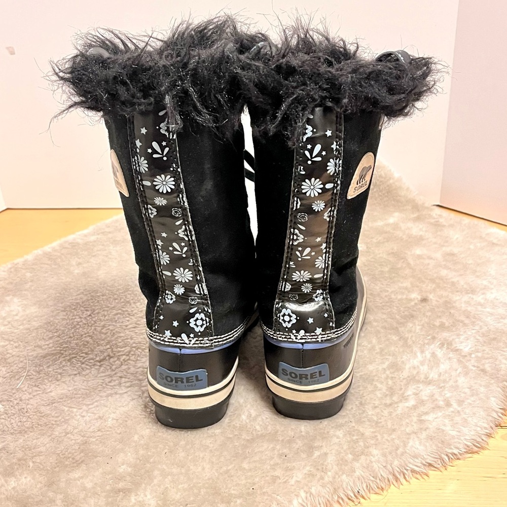 *πHPπ Sorel | Waterproof Joan Of Arctic Boots Daisy Floral Fur Trim Boots SZ5 - Picture 5 of 12